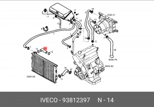 Шланг радиатора 93812397 IVECO