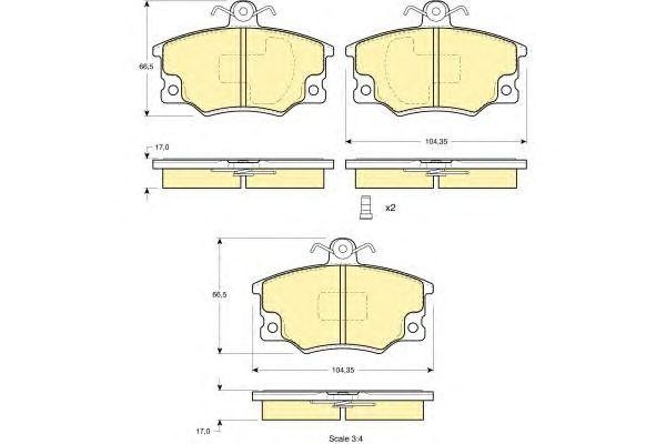 Комплект тормозных колодок, диско 6112231 GIRLING