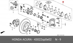 Комплект тормозных колодок, диско 43022SP0E02 HONDA