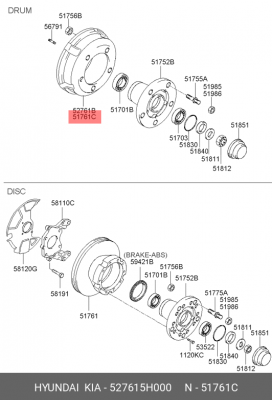 Тормозной диск 527615H000 HYUNDAI KIA
