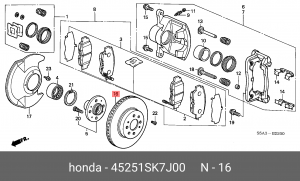 Тормозной диск 45251-SK7-J00 HONDA