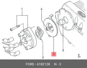 Пылезащитный колпак, распределитель колпак 6 182 128 FORD