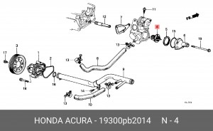 Термостат, охлаждающая жидкость 19300PB2014 HONDA