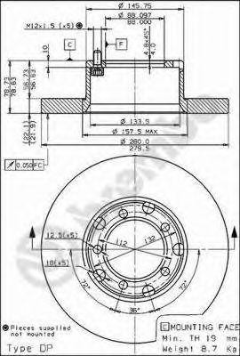 Тормозной диск 08.6923.20 BREMBO