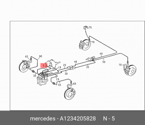 Шланг тормозной A 123 420 58 28 MERCEDES BENZ
