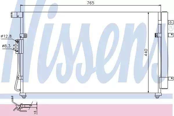 Конденсатор, кондиционер 94868 NISSENS