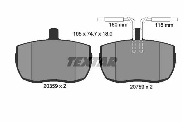 Комплект тормозных колодок, диско 2035907 TEXTAR