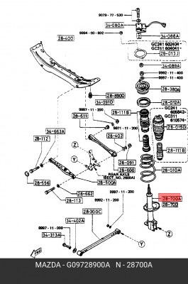 Амортизатор подвески G097-28-900A MAZDA