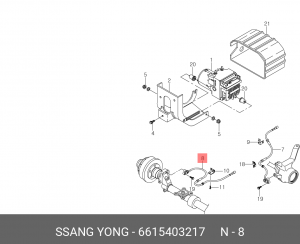 Датчик, частота вращения колеса 6615403217 SSANG YONG