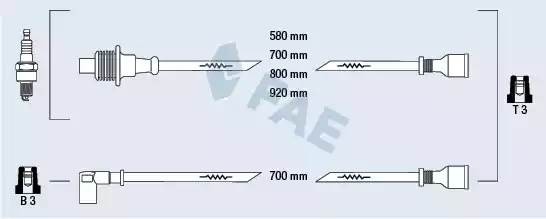Ккомплект проводов зажигания 83380 FAE
