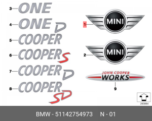 Эмблема 51 14 2 754 973 BMW