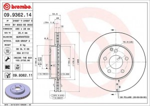Тормозной диск 09.9362.14 BREMBO