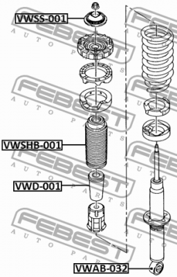 Пыльник амортизатора подвески VWSHB-001 FEBEST