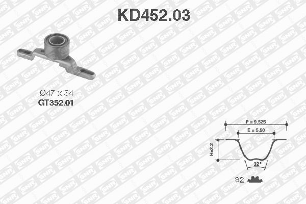 Комплект ремня ГРМ KD45203 NTN SNR