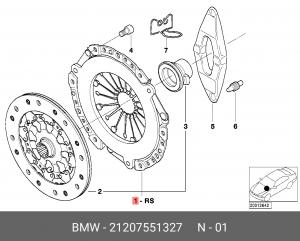 Комплект сцепления 21 20 7 551 327 BMW