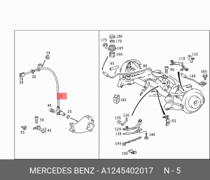 Датчик, частота вращения колеса A 124 540 20 17 MERCEDES BENZ