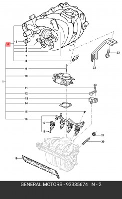Модуль впускной трубы 93335674 GENERAL MOTORS