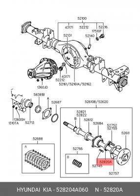 Комплект подшипника ступицы колеса 528204A060 HYUNDAI KIA