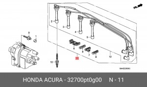 Ккомплект проводов зажигания 32700PT0G00 HONDA