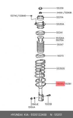 Амортизатор подвески 5535122400 HYUNDAI KIA