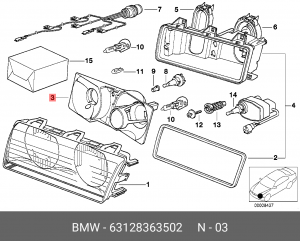 Отражатель 63 12 8 363 502 BMW