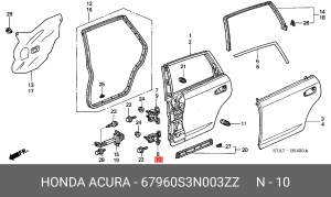 Петля - шарнир открывания двери 67960S3N003ZZ HONDA