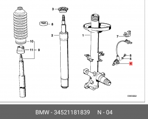 Датчик, частота вращения колеса 34 52 1 181 839 BMW
