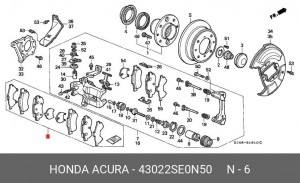 Комплект тормозных колодок, диско 43022SE0N50 HONDA