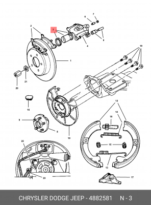 Ремкомплект, тормозной суппорт 488 2581 CHRYSLER