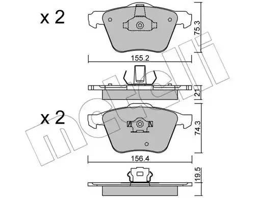 Комплект тормозных колодок, диско 2205990 METELLI