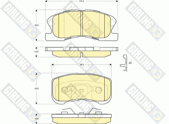 Комплект тормозных колодок, диско 6132669 GIRLING