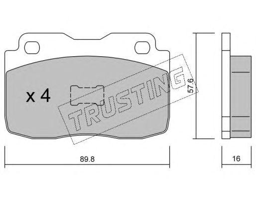 Комплект тормозных колодок, диско 0300 TRUSTING