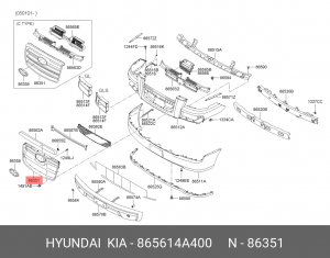 Решетка радиатора 865614A400 HYUNDAI KIA