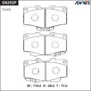 Колодки тормозные дисковые SN292P ADVICS