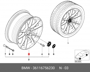 Диск колеса 36 11 6 756 230 BMW