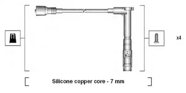 Ккомплект проводов зажигания 941115100654 MAGNETI MARELLI