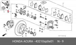 Тормозной суппорт 43210SP0E01 HONDA