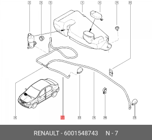 Форсунка стеклоомывателя 6001548743 RENAULT