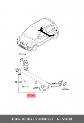 Балка задней подвески 5510007271 HYUNDAI KIA