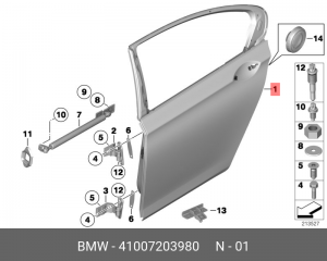 Дверь задняя 41 00 7 203 980 BMW