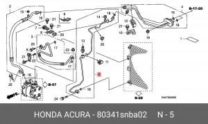 Трубка кондиционера 80341SNBA02 HONDA