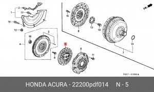 Подшипник выжимной сцепления 22200PDF014 HONDA