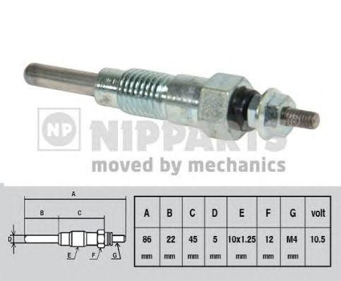 Свеча накаливания J5713000 H B JAKOPARTS NIPPARTS