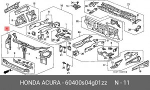 Облицовка передка 60400S04G01ZZ HONDA