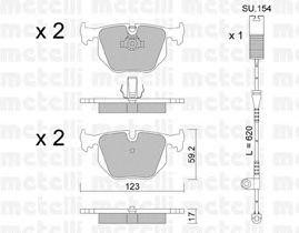 Комплект тормозных колодок, диско 2205601K METELLI