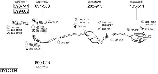 Глушитель выхлопных газов конечный 105223 BOSAL