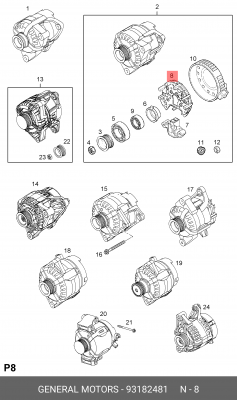 Выпрямитель, генератор 93182481 GENERAL MOTORS