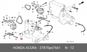 Датчик, температура охлаждающей жидкости 37870PE7661 HONDA
