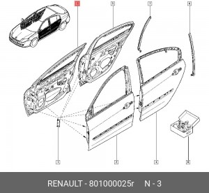Дверь передняя 801000025R RENAULT