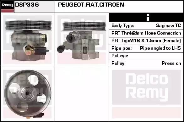 Гидравлический насос, рулевое управление DSP336 DELCO REMY